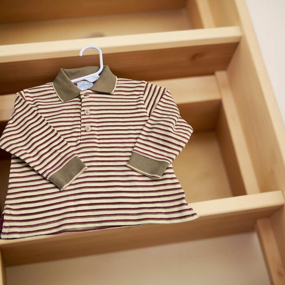 NWOT Striped Kids Polo Shirt - Green and Brown size 12 months